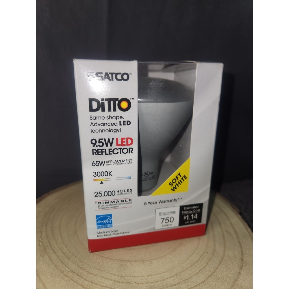 Satco S9621 105° Very Wide Flood LED 9.5W =65W BR30 Medium E26 3000K Soft White - Picture 2 of 7